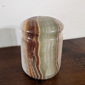 Vintage Hand Carved Banded Onyx Salt Shaker Only – Natural Stone Rare Decor